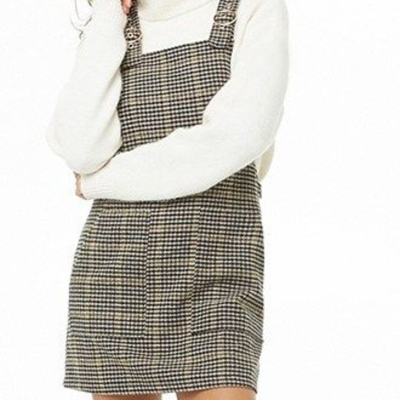 glen plaid overall dress